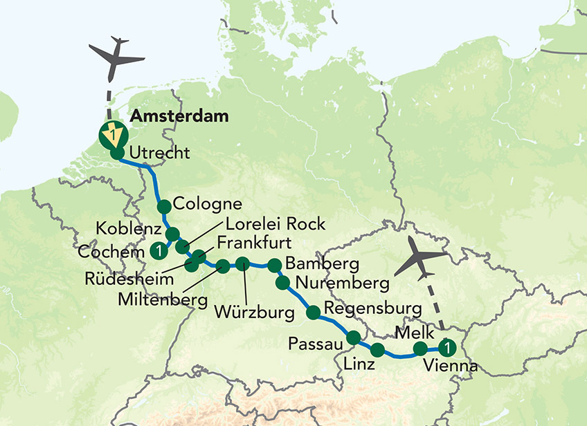 Danube Cruise Map